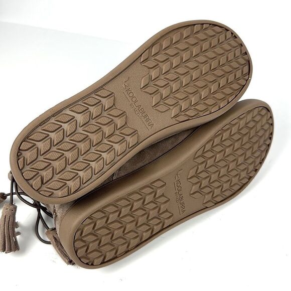 New Koolaburra By Ugg Skyller Ankle Boots Taupe Suede Slip-on Back Tassels US 9 - Picture 11 of 13